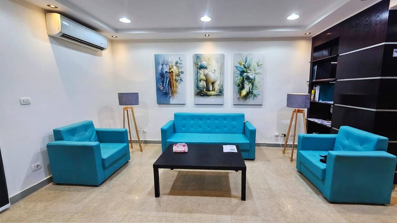 Patient waiting area at Elite Smile Clinics Elnasr Branch